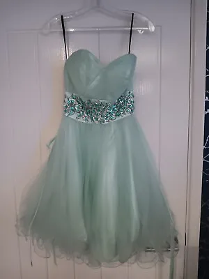 Sleeveless Mint Prom Dress - Size 10 • £75