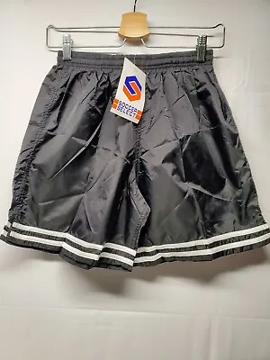 Vintage Soccer Select Men's Shorts Small Shiny Black With White Stripes  • $24.99