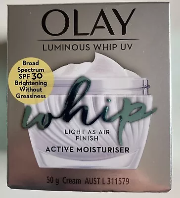 $25.95 • Buy Olay  Luminous Whips UV SPF30 50g Brightening Face Moisturiser Cream. Free Ship.
