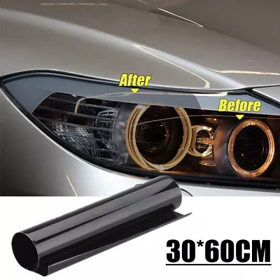 Dark Smoke Black Tint Film Headlights Tail Lights Car Vinyl Wrap Accessories • $11.45