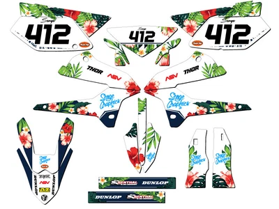 $169.99 • Buy 2008-2020 KLX 250 TROPIC White Senge Graphics Kit Compatible With Kawasaki