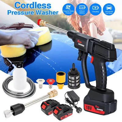£59.90 • Buy 2 Battery Portable Cordless Car High Pressure Washer Jet Water Wash Cleaner Gun