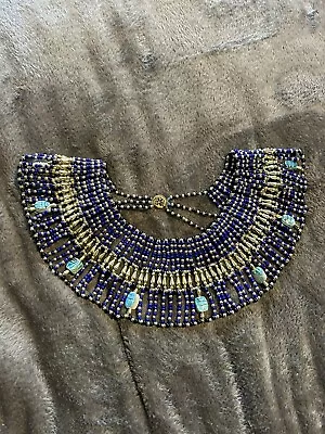 Egyptian - Cleopatra Style Necklace/Collar Black/goldScarab. Costume Jewellery • £20