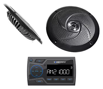 $114.85 • Buy Soundstream MHU-32 Marine Boat ATV/UTV Bluetooth Receiver+2) Black 6.5  Speakers