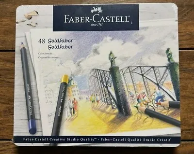 FABER-CASTELL Creative Studio GOLDFABER Color Pencils Tin Set~48 Count • $29.99