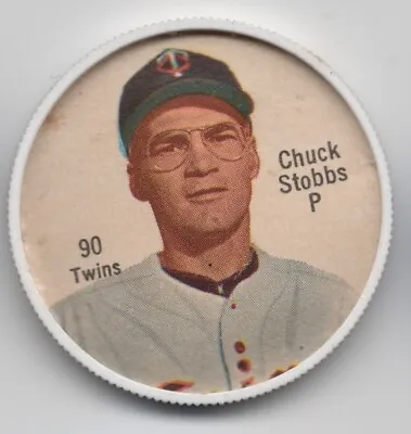 1962 CHUCK STOBBS Baseball COIN Salada Tea MINNESOTA TWINS MLB #90 200 Back • $14.99