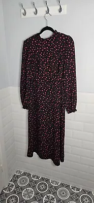 New Look Maternity UK12 Maxi Dress Black Red Star • £14.99
