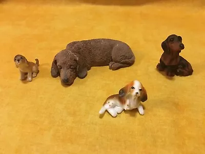 Dachshund Hound Dog Figurine Lot Resin And Bone China Sandicast • $14.75