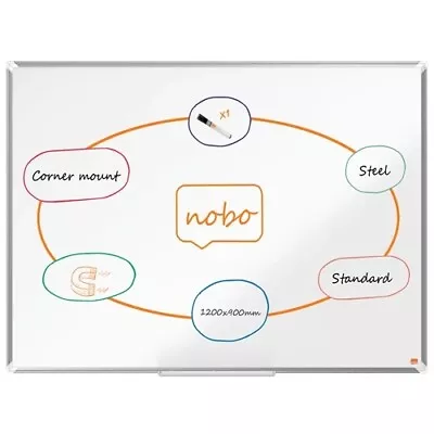 Nobo Premium Plus Steel Magnetic Whiteboard 1200x900mm 1915156 • £92.65