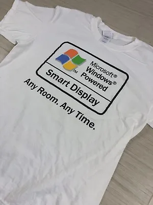 Microsoft Windows Powered Smart Display Any Room T Shirt Size Large White 2000’s • $39.99