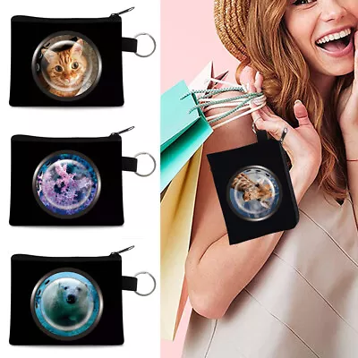 £4.49 • Buy Cute Animals Canvas Wallet Purse Handbag Phone Card Coin Zip Holder Bag