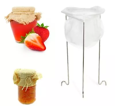 Jam Straining Kit Nylon Bag Jelly Preserve Marmalade Making Stand Strainer Set • £7.09