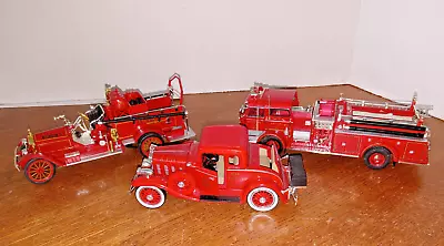 3 Signature 1960 Mack C Fire Pumper Truck + 1932 Fire Chief Car + F.d.n.h. Truck • $39.88