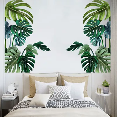 Tropical Leaves Wall Decals Removable Jungle Green Palms Tree Plant Wall Sticker • £3.99