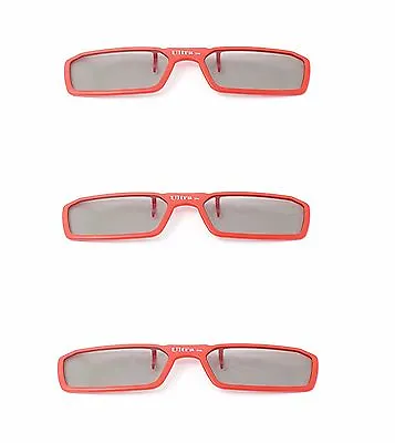 New 3 Pairs Of Clip On 3D Glasses Red Polorised For LG Tv Cinema RealD • £12.99