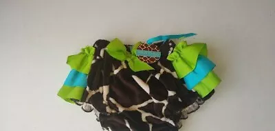 Mud Pie Baby Girl Giraffe Diaper Cover 0-6 Mos NWT • $4.99