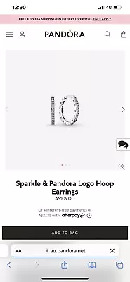 Pandora Sterling Silver Hoop Earrings • $85