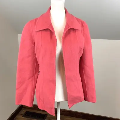 Liz Claiborne Wool Angora Rabbit Blend Pink Coat Cardigan Size 6 • $40