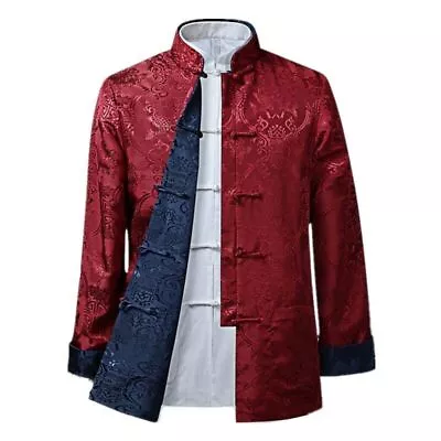 2022 NEW Men's Chinese Dragon Shirt Kung Fu Coat Chinese Clothing • £37.51