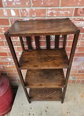 Antique Arts & Crafts Mission Oak Book Shelf Plant Fern Stand 4 Tier • $189.99