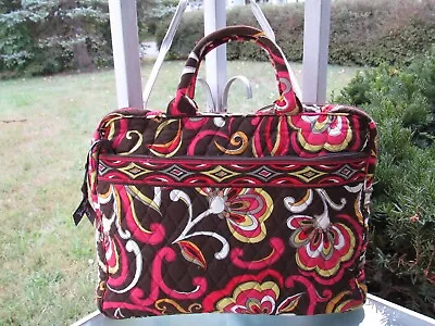 Vera Bradley Brown/Multi Floral LAPTOP Bag 14  X 10  • $22.11