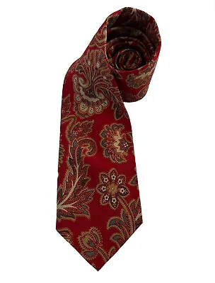 Vtg Vera Bradley Red Floral Paisley Cotton Men's Neck Tie USA Preppy 58  Length • $17.99