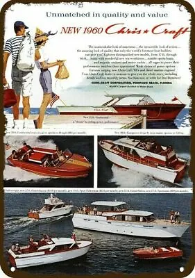 1960 CHRIS CRAFT CONSTELLATION Wood Boat Vntg-Look DECORATIVE REPLICA METAL SIGN • $24.99