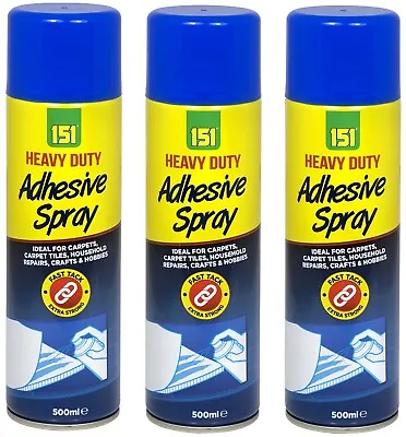 Adhesive Spray Contact Glue Heavy Duty Mount Tape DIY Crafting Upholstery 500ml • £6.49