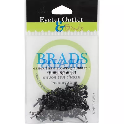 Eyelet Outlet Round Brads 4mm 70/Pkg Black • $6.29