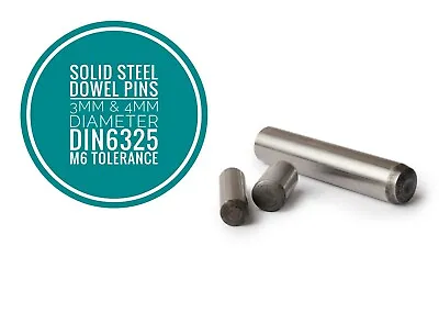 Metric Hardened And Ground Steel Dowel Pins DIN6325 3mm & 4mm Diameter 50pcs • $7.52