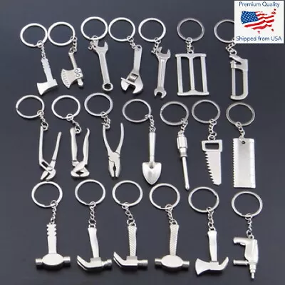 Tools Keychains: Hammer Saw Drill Pliers Screwdrivers Adjustable Wrench Dad Gift • $6.99