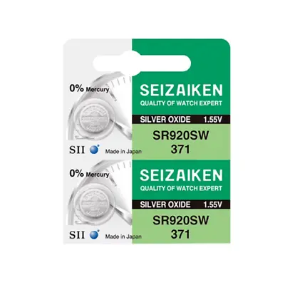 2 X SEIKO SEIZAIKEN SR920SW 371 SILVER OXIDE 1.55V WATCH BATTERY BATTERIES • $7.25