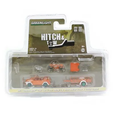Greenlight Hitch & Tow 1973 Volkswagen Type 181 Thing Indian Scout Trailer CHASE • $34.99