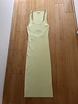 Kookai Size 1 (8-10) Lime Green Ribbed Knit MIDI Dress Soft Bodycon • $20