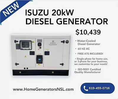 20kW Isuzu NEW Diesel Generator • $11900