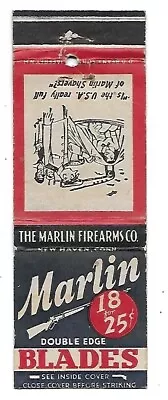 Marlin Double Edge Blades Vintage Matchbook Cover • $0.99