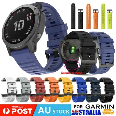 For Garmin Fenix 7 7X Solar 6 6X Pro 5 5X Plus 3HR Quick Fit Silicone Band Strap • $10.99