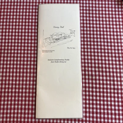 $24.99 • Buy Pacific Dining Car Los Angeles Santa Monica Disney Hall Menu Gehry 2003 CAB