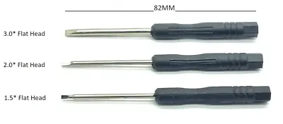 3 Precision Mini Screwdrivers 3x Flat Head Computers Pc Mobile Phone Laptop Etc • £3.49