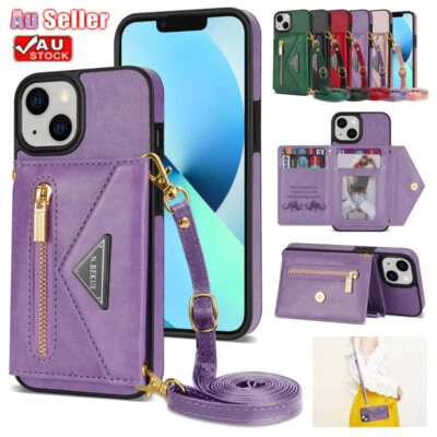 $14.29 • Buy For IPhone 14 11 13 12 Pro XS Max 8 7 Wallet Leather Case Stand Cover With Strap