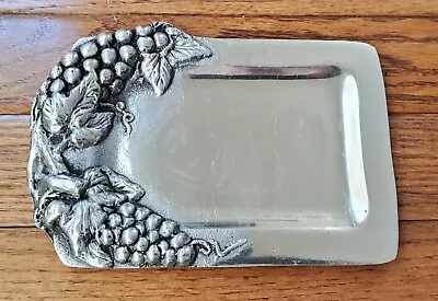 Nora Metal Art Grape Vine Grapes Small Metal Art Soap Dish Tray • $14.95