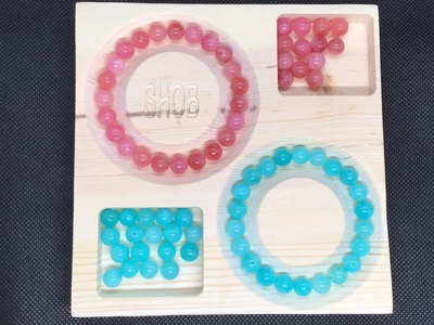 $7.50 • Buy Wood Bead Board - Handmade For Gemstone Beads Bracelets -5.5x5.5