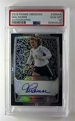 2019 Panini Obsidian Mia Hamm Auto Silver Prizm /99 PSA 10 Gem Mint SP Low POP • $299.99