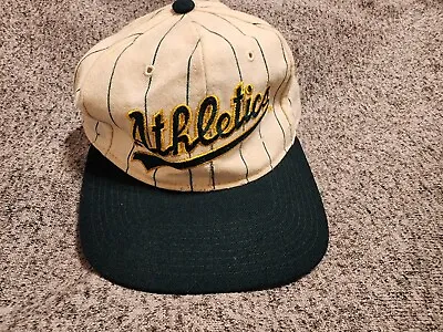 Vintage Oakland A’s Starter Strapback Stripe Baseball Cap Hat Athletics 1990s  • $49.99