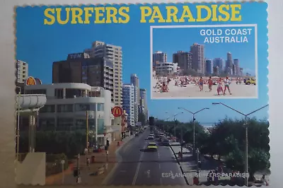 Surfers Paradise Esplanade Gold Coast Queensland Australia Collectable Postcard • $9.95