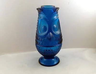 Viking Glass Owl Blue Fairy Lamp Glimmer Light Candle Holder 7 In Tall Art Glass • $299.99