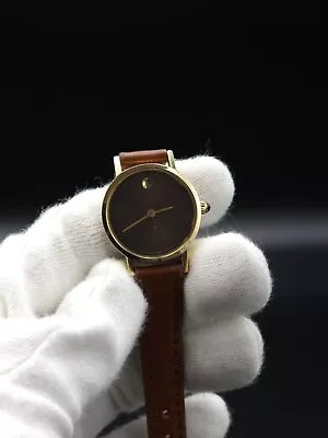 Movado SS Gold Case BrownDial 20-0200-105 Womens • $90