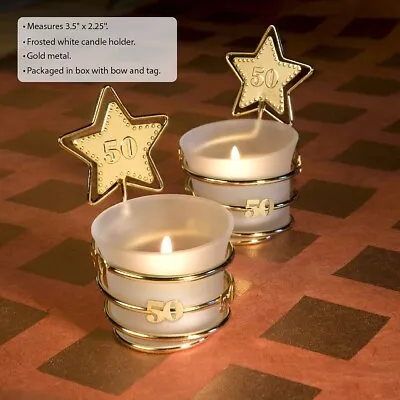 25 Gold Star Design Candle 50 Themed Anniversary Or 50th Birthday Party Favors • £90.48