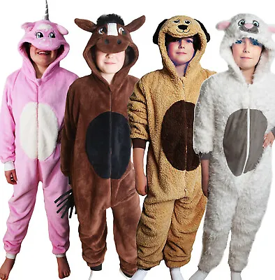 £14 • Buy Boys Girls 0NESIE Pyjamas Luxury ANIMALS KIDS One Piece Childrens Pug Cat Dog UK