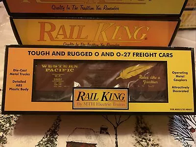 RAIL KING MTH 30-7444 WESTERN PACIFIC Rides Like A FEATHER BOXCAR • $35